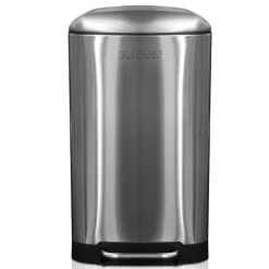 FLOORDIREKT Mülleimer Cubo - aus Edelstahl - Treteimer - mit Absenkautomatik - 30 Liter - Silber