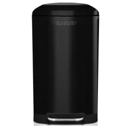 FLOORDIREKT Mülleimer Cubo - aus Edelstahl - Treteimer - mit Absenkautomatik - 30 Liter - Schwarz