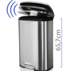 FLOORDIREKT Mülleimer Dustin - aus Edelstahl - Absenkautomatik - 50 L
