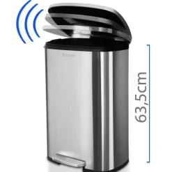 FLOORDIREKT Mülleimer Dustin - aus Edelstahl - Absenkautomatik - 30 L