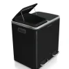 FLOORDIREKT Mülleimer Felix - aus Edelstahl - Trennsystem - mit Schließdämpfer - 2 x 15 Liter - Schwarz