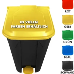 FLOORDIREKT Mülleimer Olaf Step-On Abfalleimer Tretmülleimer Universal Gelb 80 Liter