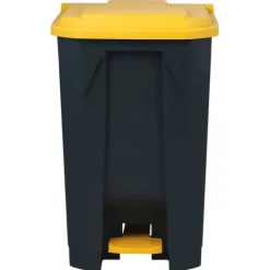 FLOORDIREKT Mülleimer Olaf Step-On Abfalleimer Tretmülleimer Universal Gelb 80 Liter