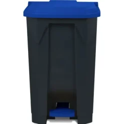 FLOORDIREKT Mülleimer Olaf Step-On Abfalleimer Tretmülleimer Universal Blau 80 Liter