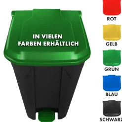 FLOORDIREKT Mülleimer Olaf Step-On Abfalleimer Tretmülleimer Universal Grün 80 Liter