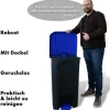 FLOORDIREKT Mülleimer Olaf Step-On Abfalleimer Tretmülleimer Universal Blau 100 Liter