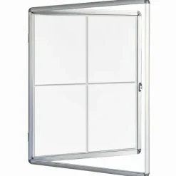 FLOORDIREKT Schaukasten Premium - Acrylglas Magnetisch Beschreibbar Alu-Rahmen - 4 x A4