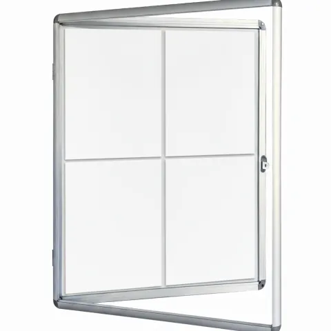 FLOORDIREKT Schaukasten Premium - Acrylglas Magnetisch Beschreibbar Alu-Rahmen - 4 x A4