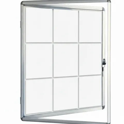 FLOORDIREKT Schaukasten Premium - Acrylglas Magnetisch Beschreibbar Alu-Rahmen - 9 x A4
