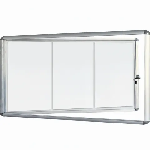 FLOORDIREKT Schaukasten Premium - Acrylglas Magnetisch Beschreibbar Alu-Rahmen - 3 x A4
