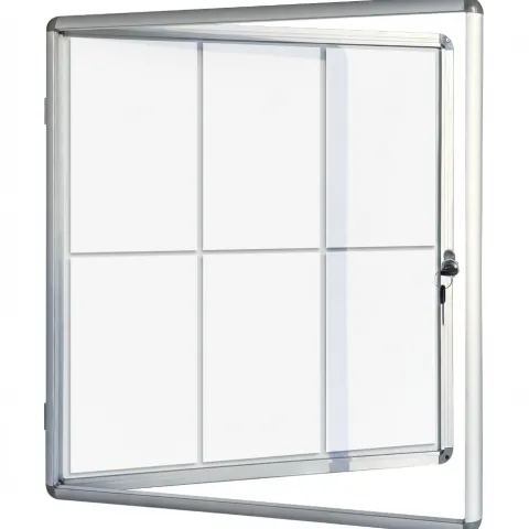 FLOORDIREKT Schaukasten Premium - Acrylglas Magnetisch Beschreibbar Alu-Rahmen - 6 x A4