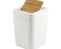 form&style Schwingdeckeleimer 7 Liter weiß/Bambus