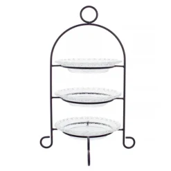 FRANK FLECHTWAREN | Etagere, 4tlg., METALL, Ø 29 x 45 cm, Teller Ø 20 cm