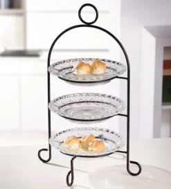 FRANK FLECHTWAREN | Etagere, 4tlg., METALL, Ø 29 x 45 cm, Teller Ø 20 cm