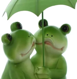 FRANK FLECHTWAREN | Froschpaar Regenschirm, POLYRESIN, METALL, 15,5 x 15,5 x 23 cm