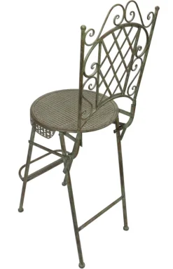FRANK FLECHTWAREN | Hoher Gartenstuhl Ornamente, METALL , 45 x 52 x 124 cm