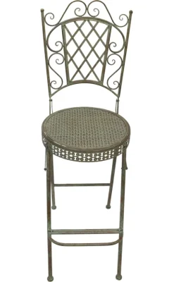 FRANK FLECHTWAREN | Hoher Gartenstuhl Ornamente, METALL , 45 x 52 x 124 cm