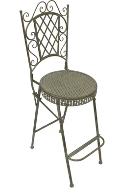 FRANK FLECHTWAREN | Hoher Gartenstuhl Ornamente, METALL , 45 x 52 x 124 cm