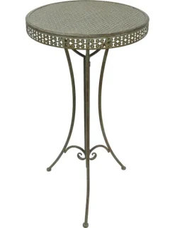 FRANK FLECHTWAREN | Hoher Gartentisch Ornamente, METALL , 56 x 56 x 107 cm