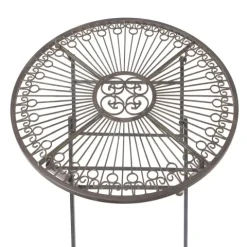 FRANK FLECHTWAREN | Klapptisch Provence, METALL, Ø 60 x 74 cm, platzsparend zusammenklappbar
