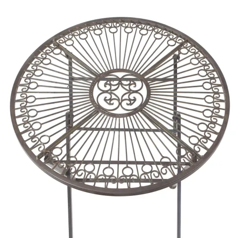 FRANK FLECHTWAREN | Klapptisch Provence, METALL, Ø 60 x 74 cm, platzsparend zusammenklappbar