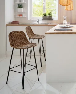 FRANK FLECHTWAREN | Rattanbarstuhl Modern Line, RATTAN, 40 x 42 x 91 cm, Sitzhöhe 67 cm, Stückpreis