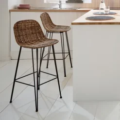 FRANK FLECHTWAREN | Rattanbarstuhl Modern Line, RATTAN, 40 x 42 x 91 cm, Sitzhöhe 67 cm, Stückpreis