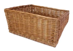 FRANK FLECHTWAREN | Regalkorb Natur, WEIDE, Breite 45 cm, Tiefe 45 cm, vordere Höhe 13 cm, hintere Höhe 22 cm