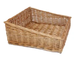FRANK FLECHTWAREN | Regalkorb Natur, WEIDE, Breite 50 cm, Tiefe 50 cm, vordere Höhe 13 cm, hintere Höhe 22 cm