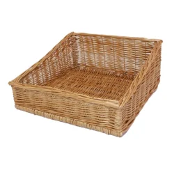 FRANK FLECHTWAREN | Regalkorb Natur, WEIDE, Breite 50 cm, Tiefe 50 cm, vordere Höhe 13 cm, hintere Höhe 22 cm