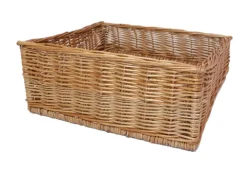 FRANK FLECHTWAREN | Regalkorb Natur, WEIDE, Breite 50 cm, Tiefe 50 cm, vordere Höhe 13 cm, hintere Höhe 22 cm