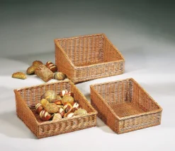 FRANK FLECHTWAREN | Regalkorb Natur, WEIDE, Breite 50 cm, Tiefe 50 cm, vordere Höhe 13 cm, hintere Höhe 22 cm