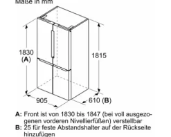 French Door Kühlschrank Bosch KFN96VPEA BxHxT 91 x 183 x 73.1 cm Kühlteil 405 l Gefrierteil 200 l