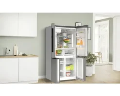 French Door Kühlschrank Bosch BxHxT 90,5 x 183 x 73,1 cm Kühlteil 375 l Gefrierteil 199 l silber KFD96APEA