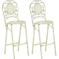 Garten-Barhocker 2er Set BIVIO klappbar Metall Hellgrün