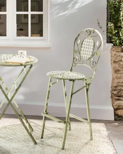 Garten-Barhocker 2er Set BIVIO klappbar Metall Hellgrün