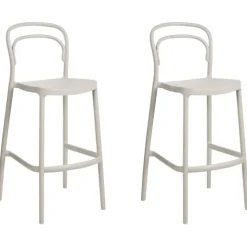 Garten-Barhocker 2er Set PORANO Beige