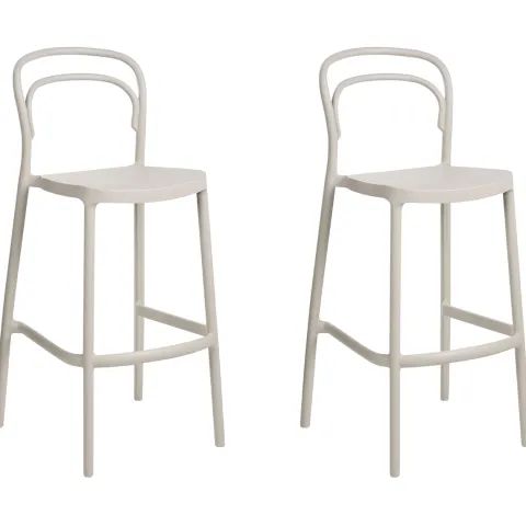 Garten-Barhocker 2er Set PORANO Beige