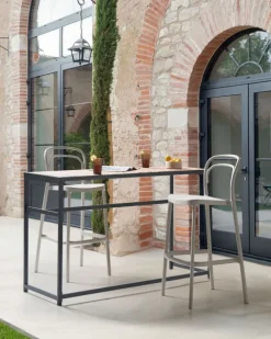 Garten-Barhocker 2er Set PORANO Beige
