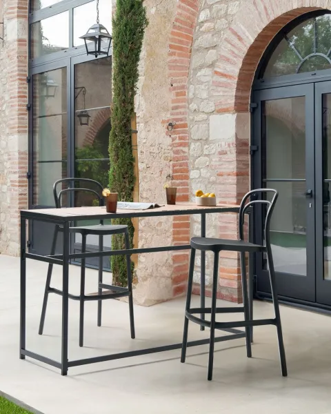 Garten-Barhocker 2er Set PORANO Schwarz