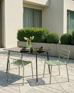 Gartenstuhl 2er Set AGEROLA Metall Hellgrün