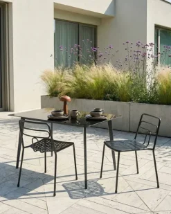Gartenstuhl 2er Set AGEROLA Metall Schwarz