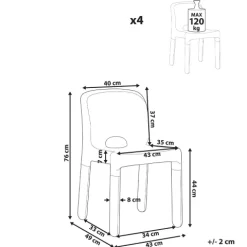 Gartenstuhl 4er Set BETIM Grün