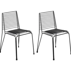 Gartenstuhl 2er Set CHIEVE Metall Schwarz