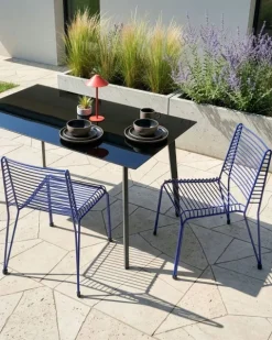 Gartenstuhl 2er Set CHIEVE Metall Blau