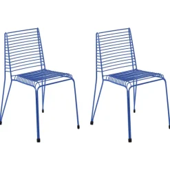 Gartenstuhl 2er Set CHIEVE Metall Blau