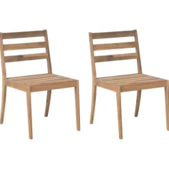 Gartenstuhl 2er Set CHIOGGIA zertifiziertes Akazienholz Hellbraun