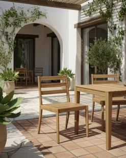Gartenstuhl 2er Set CHIOGGIA zertifiziertes Akazienholz Hellbraun