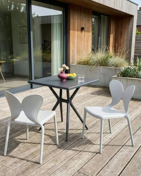 Gartenstuhl 2er Set LARISSA Hellgrau