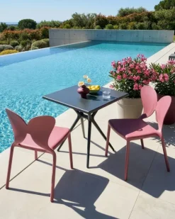 Gartenstuhl 2er Set LARISSA stapelbar Rosa